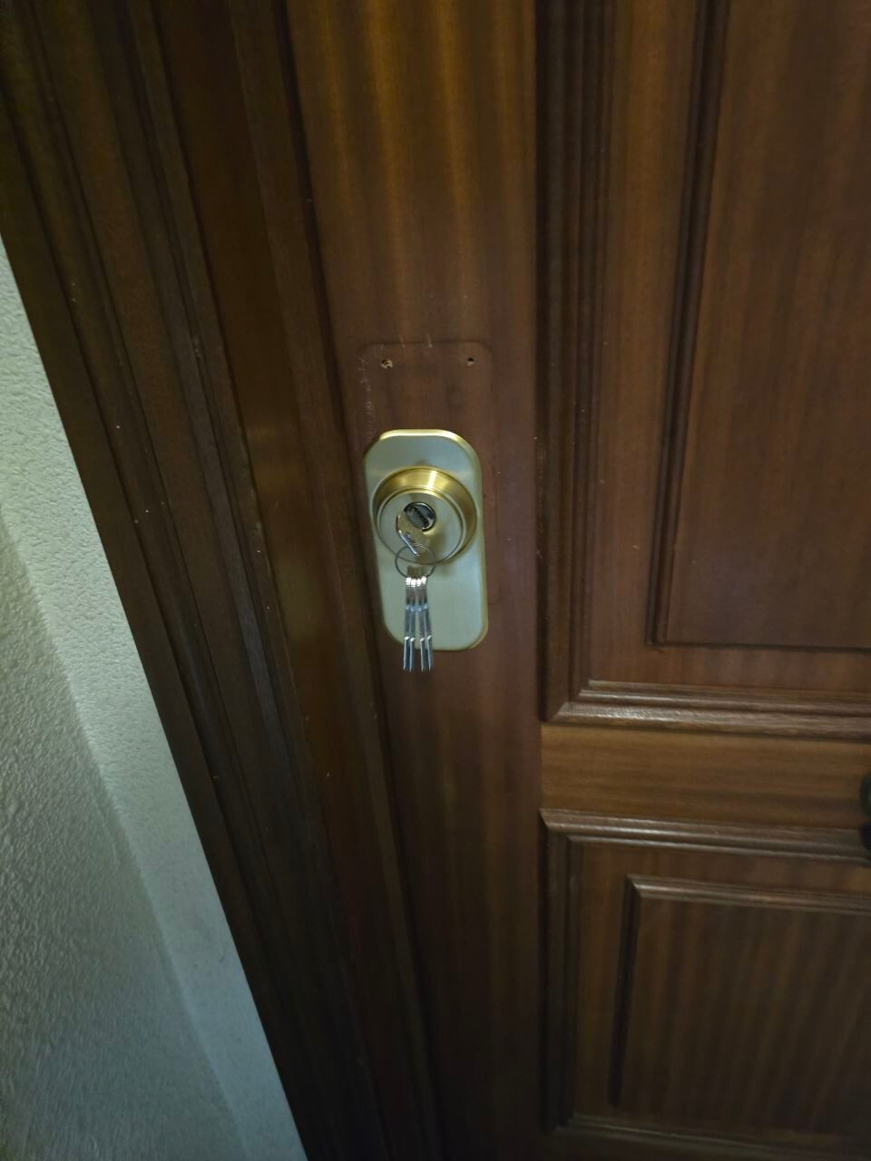 Instalación de cerradura Securitesa convertida a Europerfil en puerta